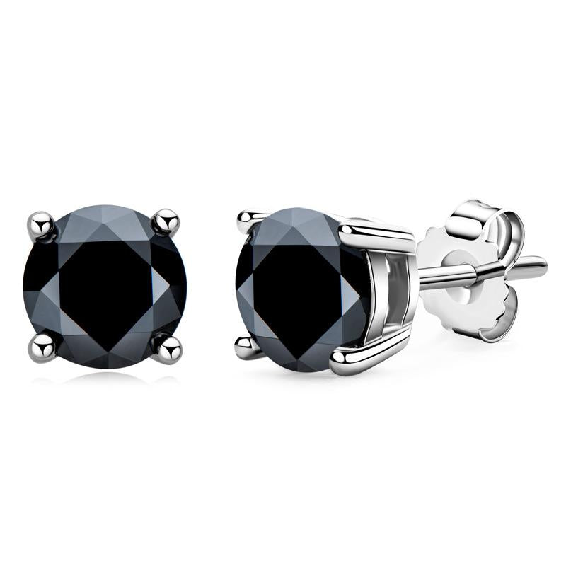 4-Prong Classic Color Moissanite Stud Earrings#02