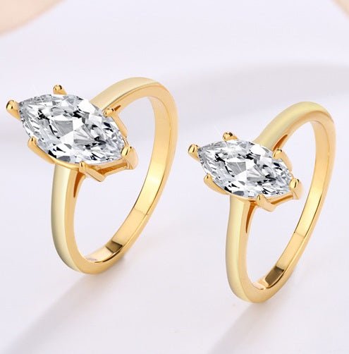94 VNK Marquise Moissanite Solitaire Ring – 925 Sterling Silver Engagement Rings - VANNICK