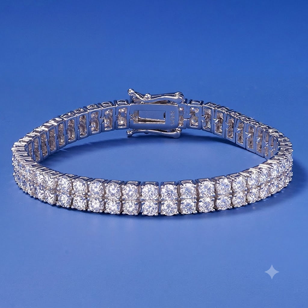 #153 VANNICK Double-Row Moissanite Tennis Bracelet in 925 Sterling Silver