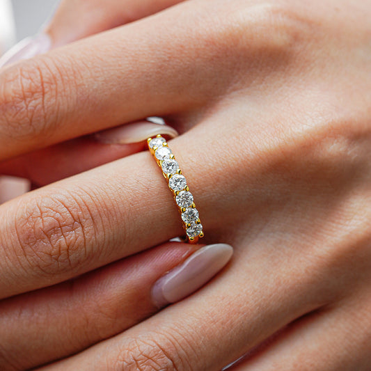 #06 7-Stone Moissanite Half Eternity Rings