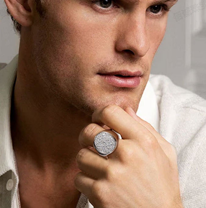 <Guard>Moissanite Men's Ring Hip-hop Jewelry