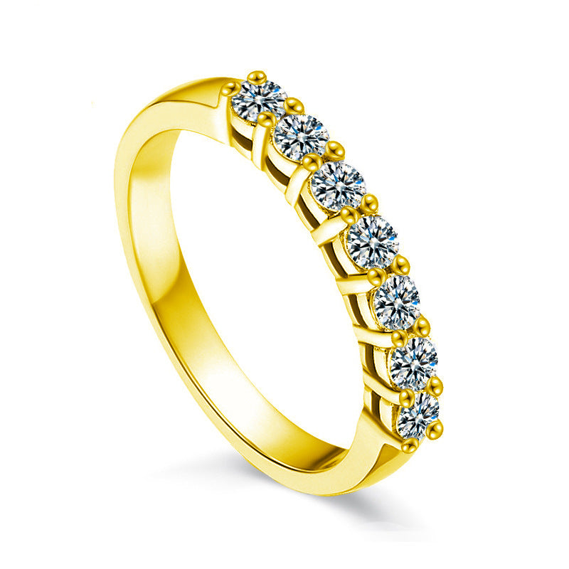 #06 Moissanite Half Eternity Rings 925 Sterling Silver Jewelry