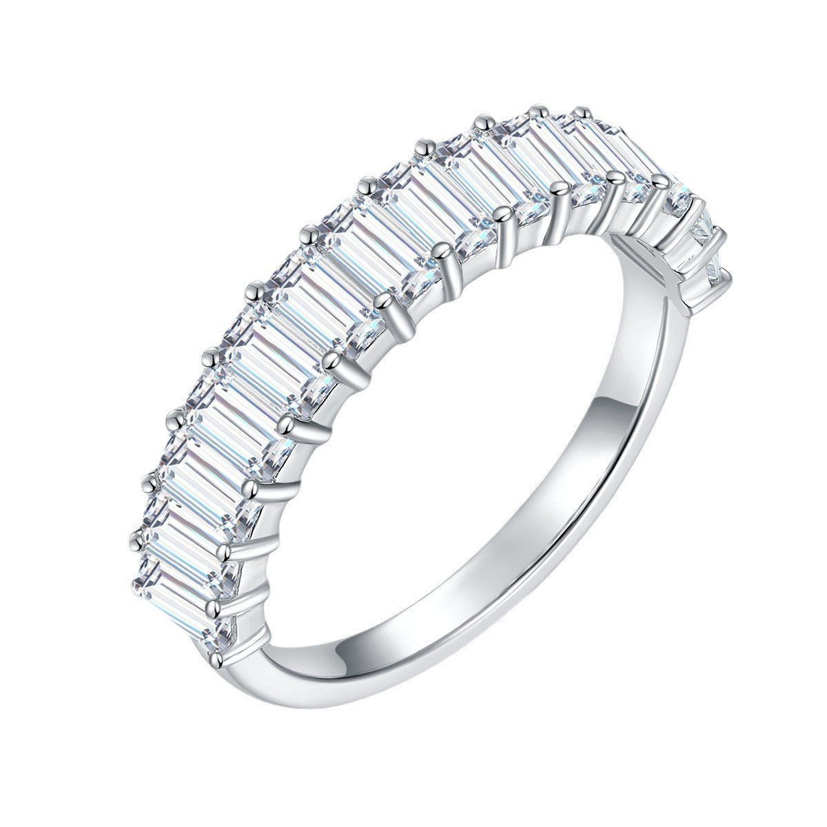 Emerald Moissanite Eternity Ring Stacking Band