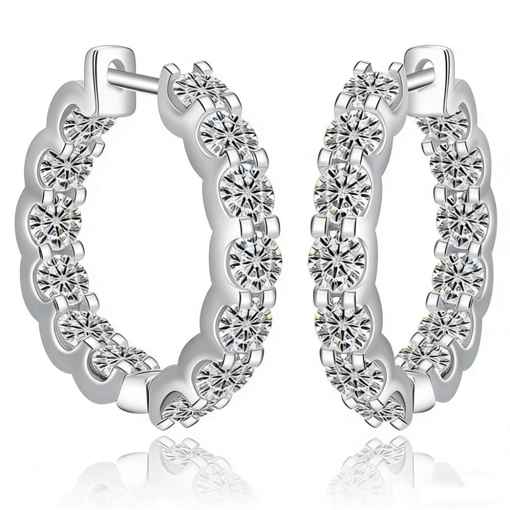 #165 VANNICK Full Eternity Moissanite Hoop Earrings – 2.6ct Total Weight