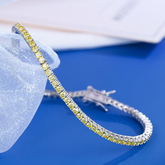 #159 VANNICK Lemon Yellow Moissanite Tennis Bracelet – 925 Silver (Available in 2mm/3mm)