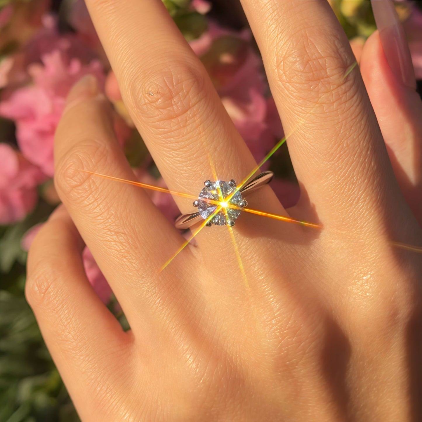 #10 6 Claw Moissanite Solitaire Rings 925 Sterling Silver Jewelry