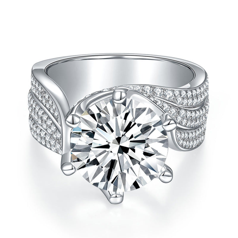 #147 VNK 3CT/5CT Twisted Wide Moissanite Engagement Ring - 925 Silver