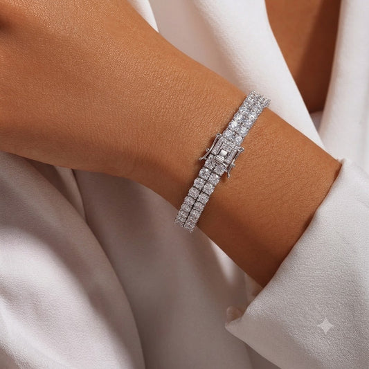 #153 VANNICK Double-Row Moissanite Tennis Bracelet in 925 Sterling Silver