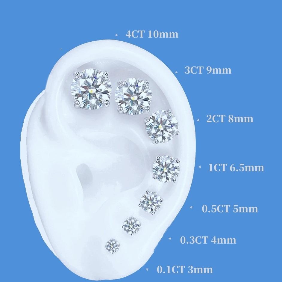 #02 Four-Prong Moissanite Stud Earrings S925 Sterling Silver