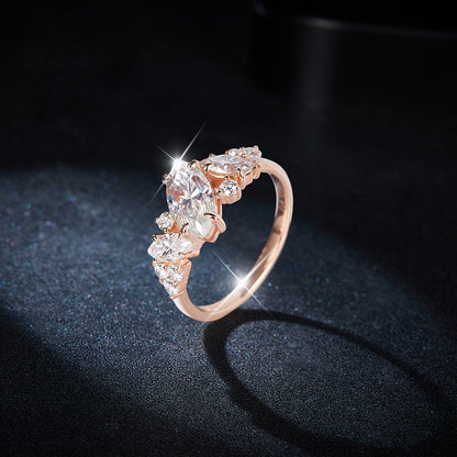 Irregular Marquise Moissanite Ring