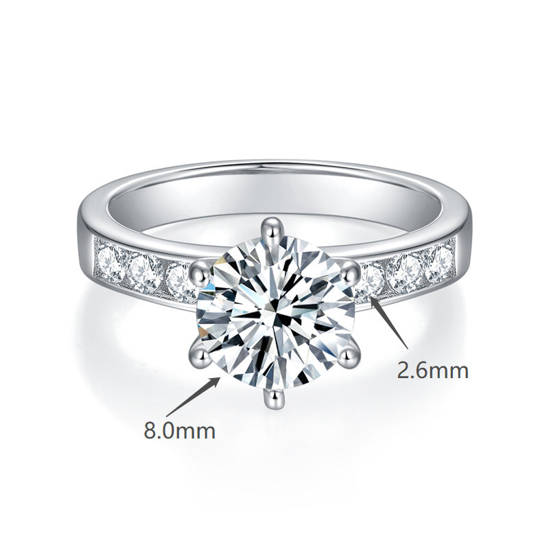 2ct Round Full Moissanite Engagement Ring