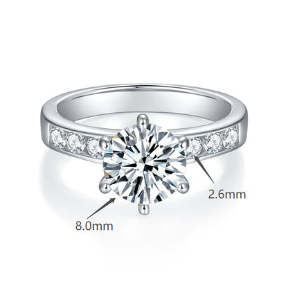 2ct Round Full Moissanite Engagement Ring