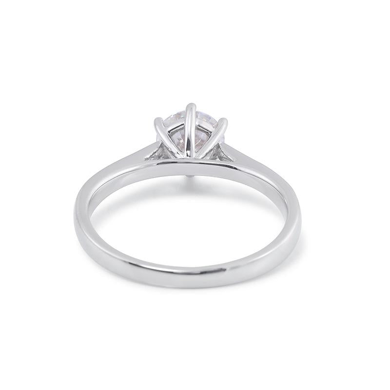 #22 6 Claw Moissanite Sidestone Rings 925 Sterling Silver Jewelry