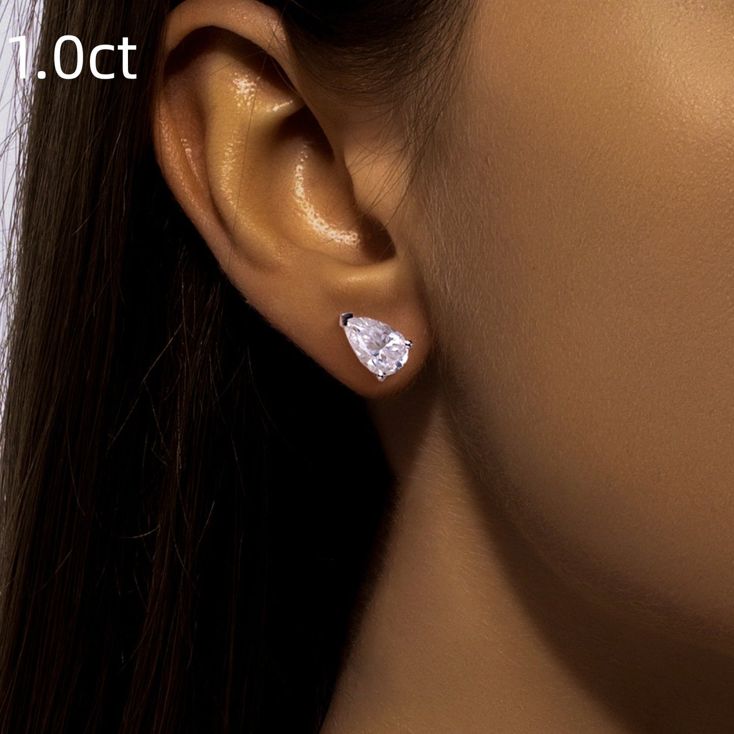 126 Luxury Pear Moissanite Stud Earring in 925 Sterling Silver - VANNICK