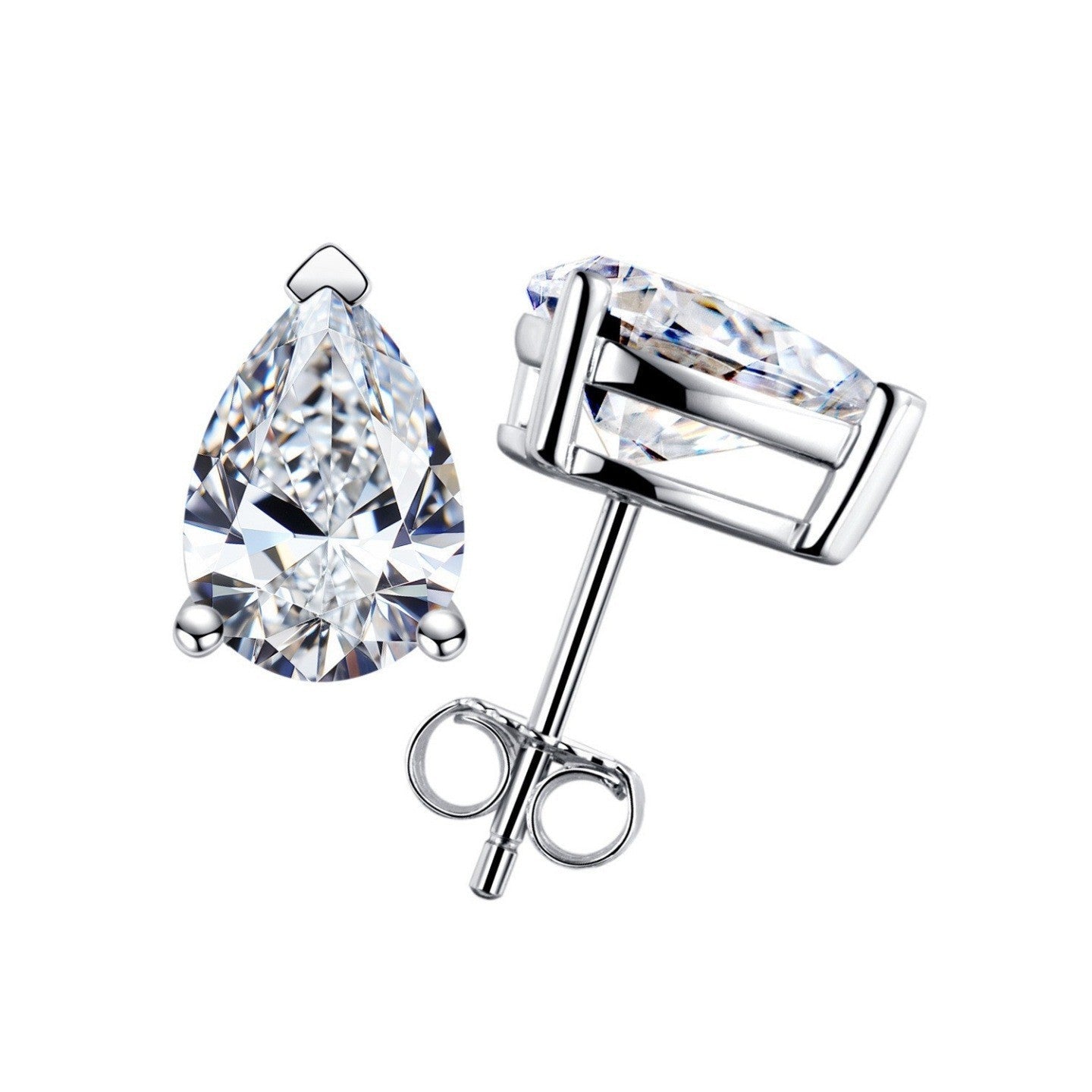 126 Luxury Pear Moissanite Stud Earring in 925 Sterling Silver - VANNICK