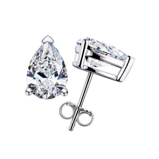 126 Luxury Pear Moissanite Stud Earring in 925 Sterling Silver - VANNICK