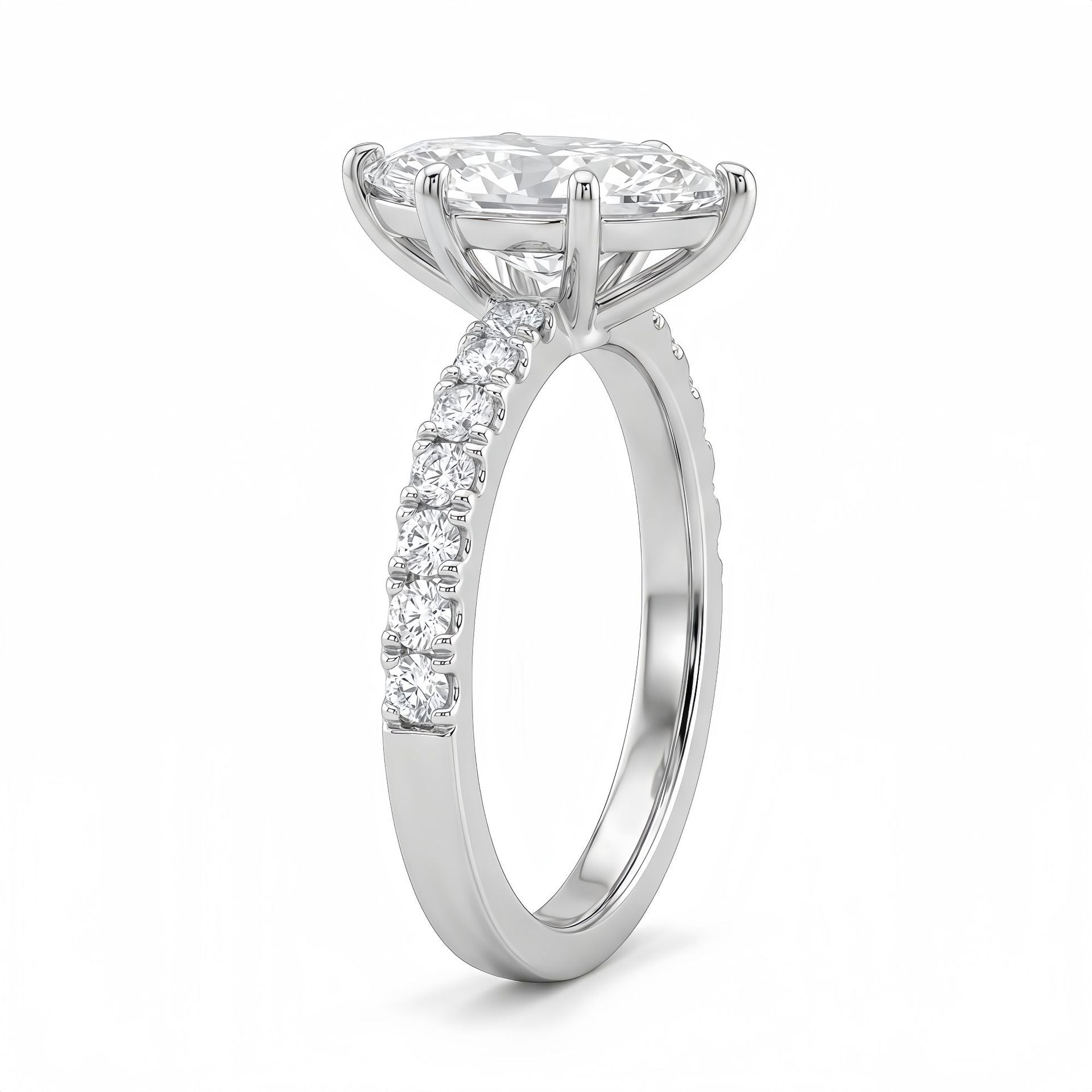 135 VNK Marquise Cut Moissanite Ring – 925 Silver Engagement Ring (1-5CT) - VANNICK