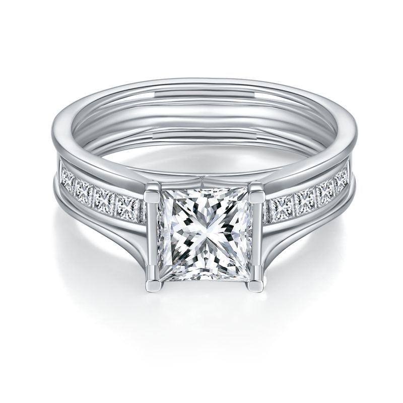 Princess Moissanite Stackable Ring Set