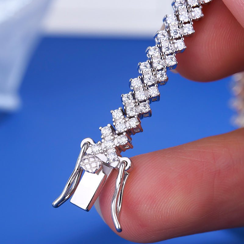 154 VANNICK Cross-over Moissanite Tennis Bracelet in 925 Sterling Silver - VANNICK