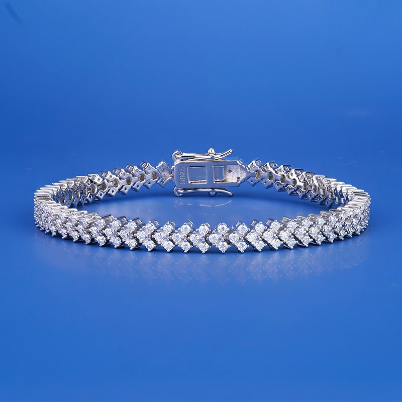 154 VANNICK Cross-over Moissanite Tennis Bracelet in 925 Sterling Silver - VANNICK