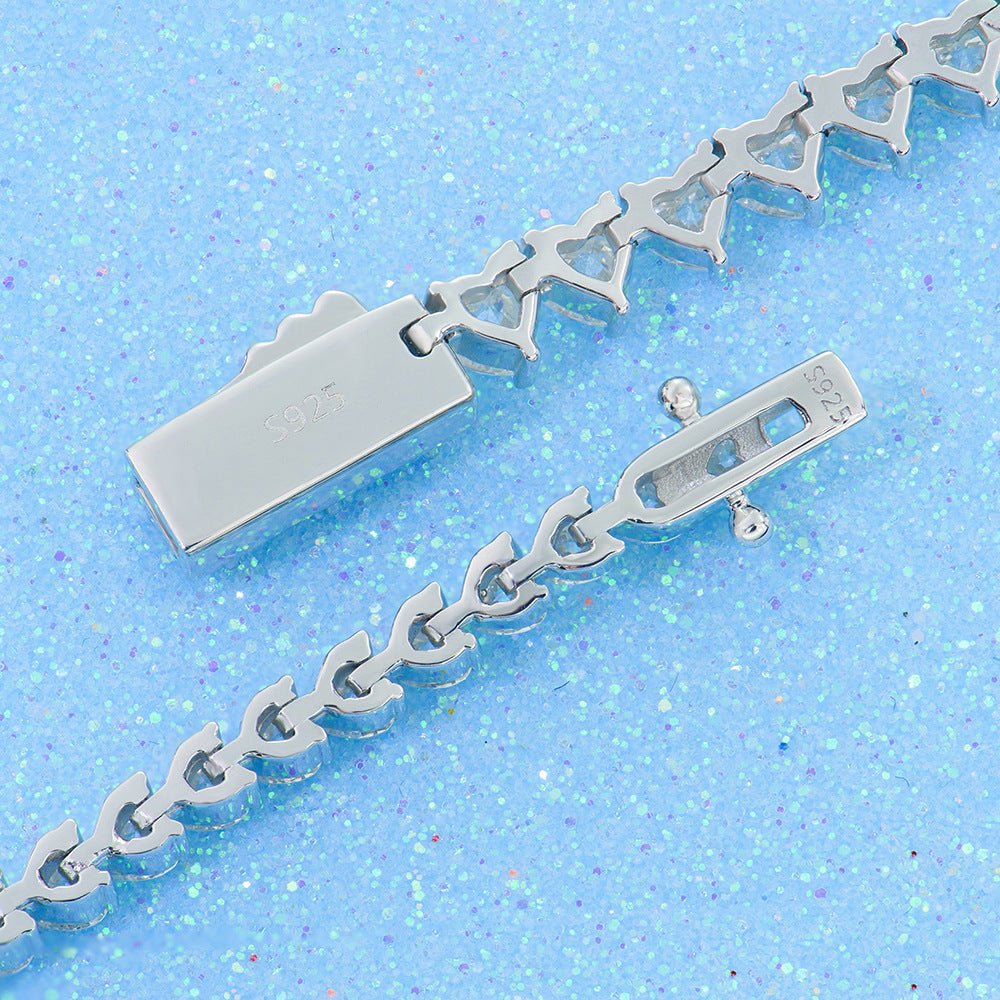 160 VANNICK Tennis Bracelet Heart Cut Moissanite 925 Sterling Silver 3mm 4mm - VANNICK