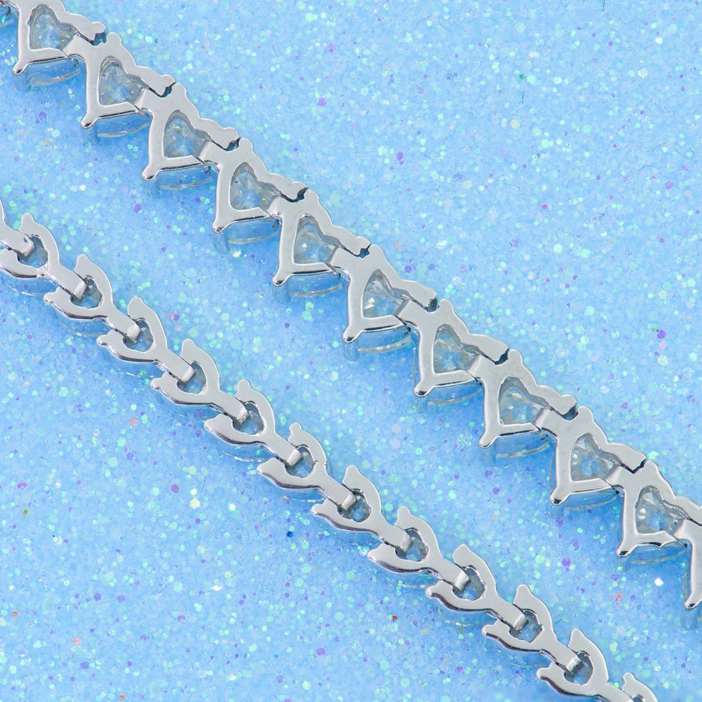 160 VANNICK Tennis Bracelet Heart Cut Moissanite 925 Sterling Silver 3mm 4mm - VANNICK