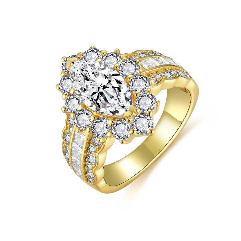 2ct Marquise Moissanite Luxury Engagement 18K Gold Ring