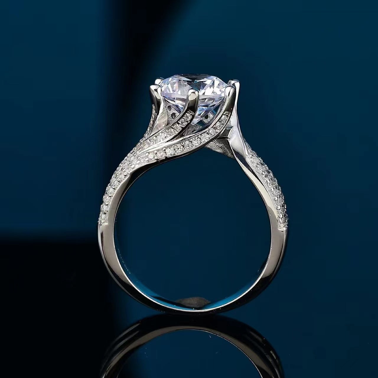 #147 VNK 3CT/5CT Twisted Wide Moissanite Engagement Ring - 925 Silver