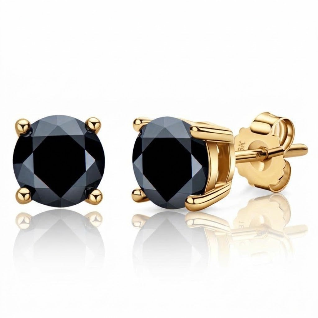 4-Prong Classic Color Moissanite Stud Earrings#02