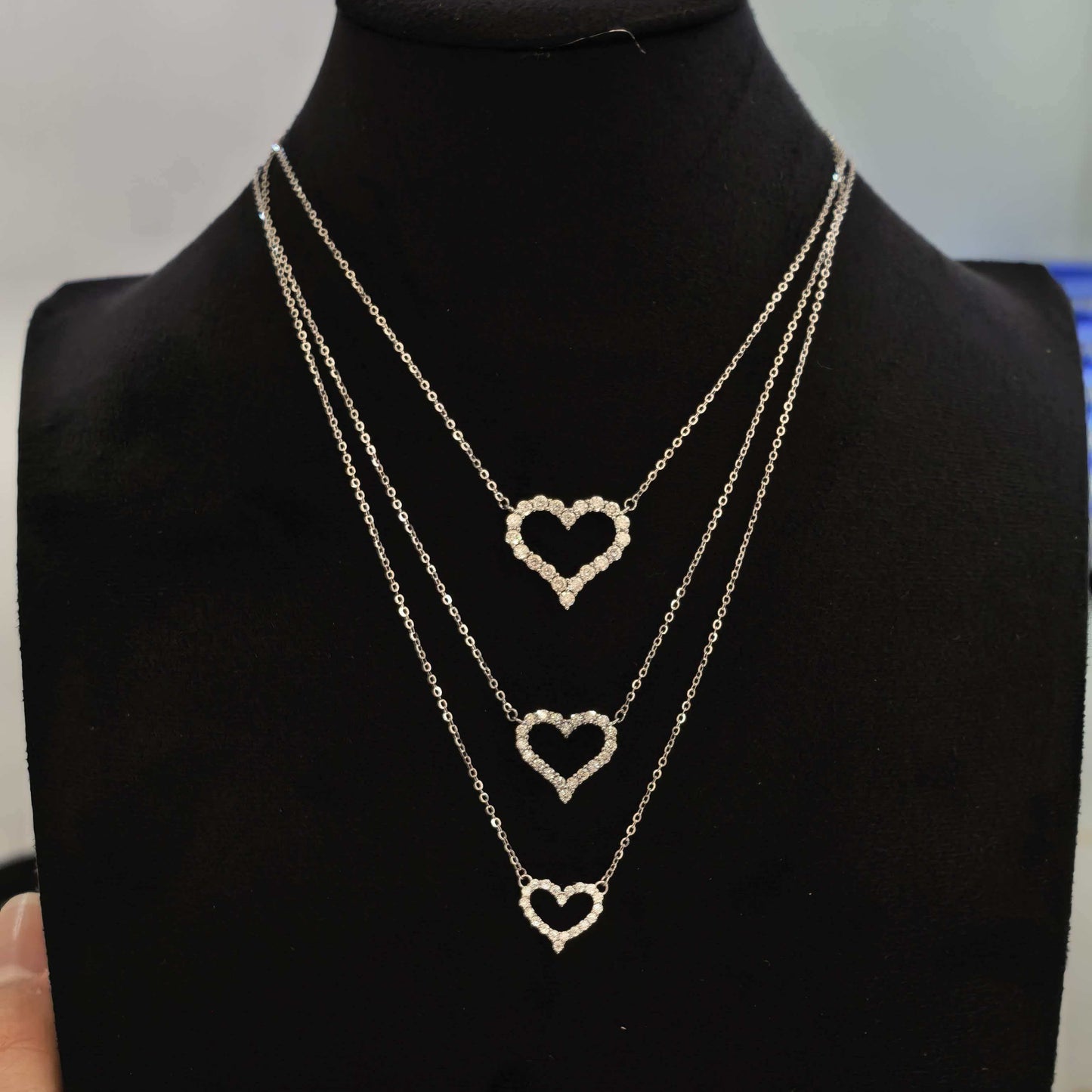 #98 Heart Moissanite Necklace & Stud Earrings Set