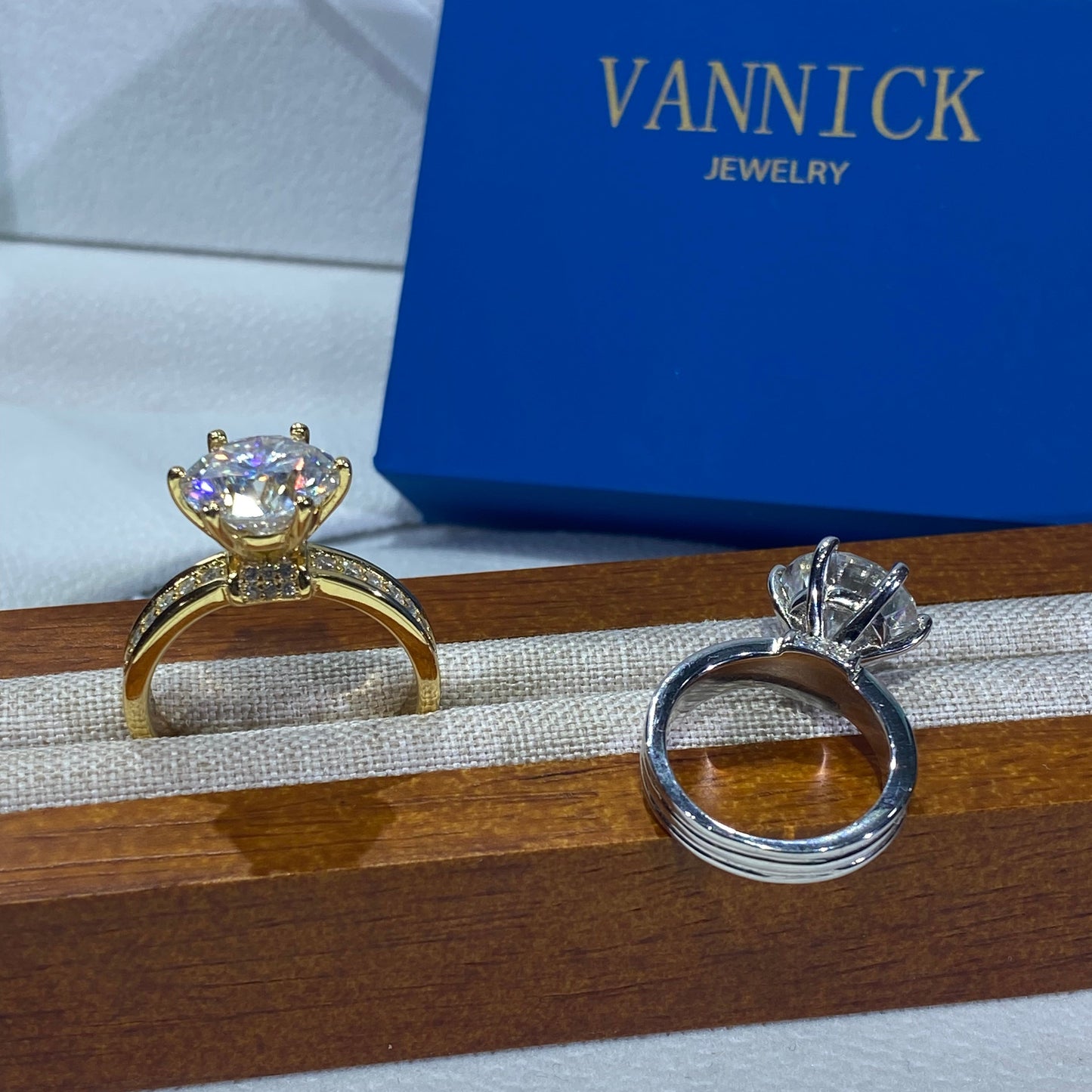 5ct Round Cut Moissanite Ring with Pave#105