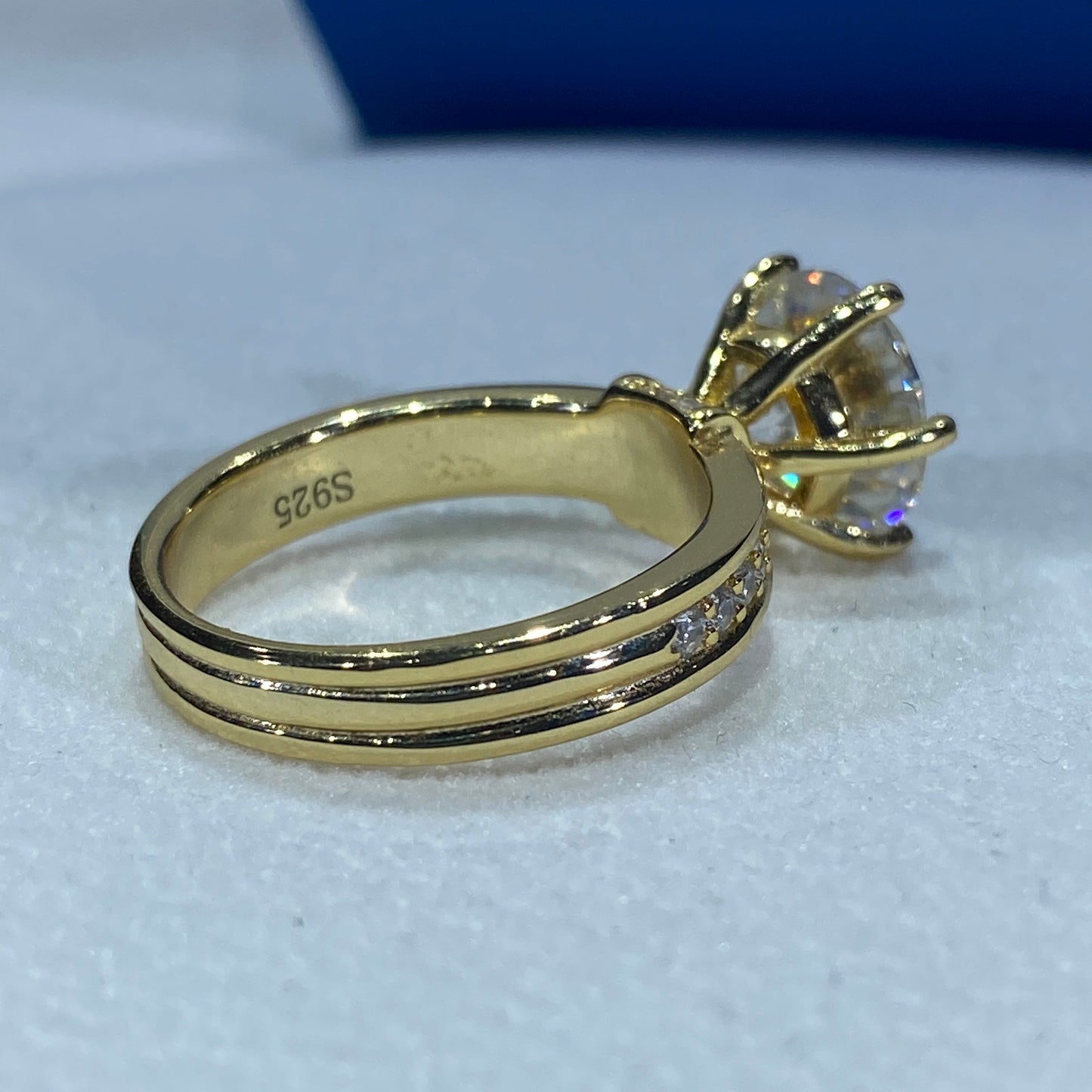 5ct Round Cut Moissanite Ring with Pave#105