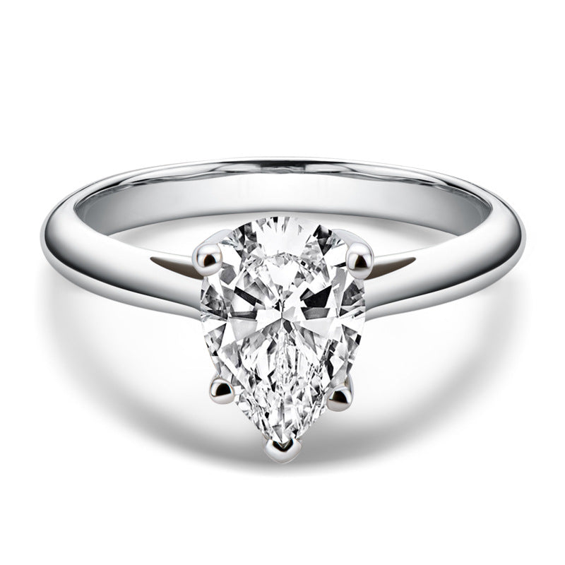 2ct Pear Moissanite Solitaire Engagement Ring