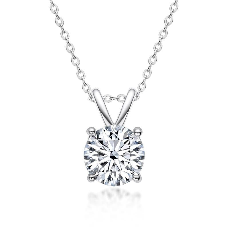 Classic Round Moissanite Solitaire Pendant Necklace#77