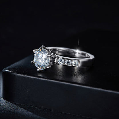 2ct Round Full Moissanite Engagement Ring