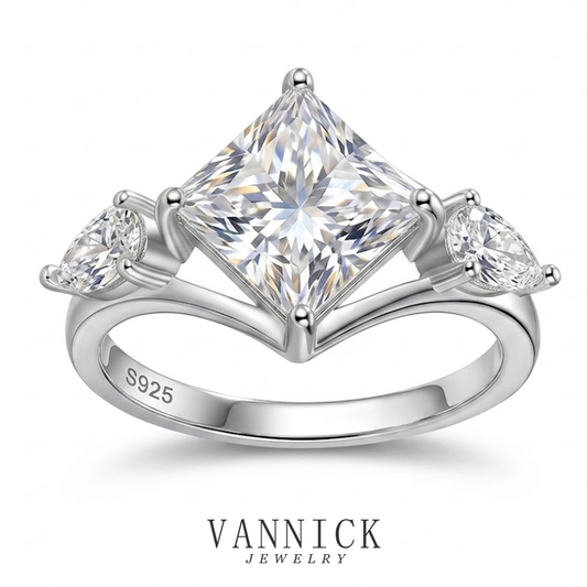 2ct Kite Orientation Princess Moissanite Ring#176