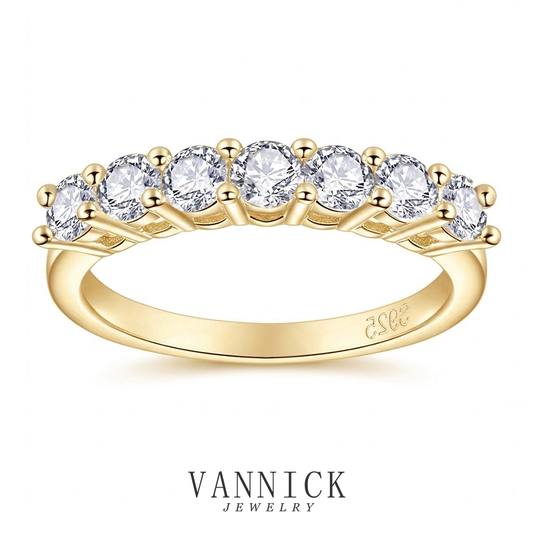 7-Stone Moissanite Half Eternity Stacking Ring#06