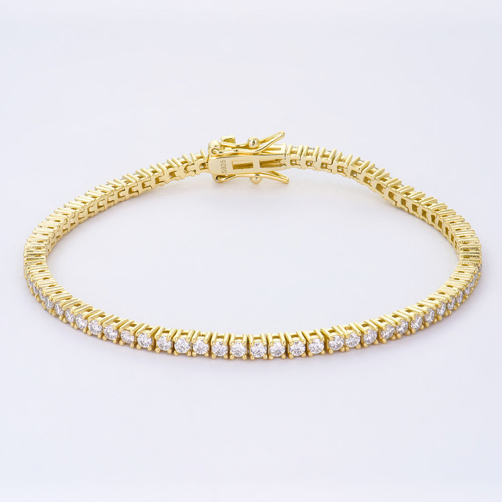 #74 Full Moissanite Tennis Bracelet 925 Sterling Silver Luxury Jewelry