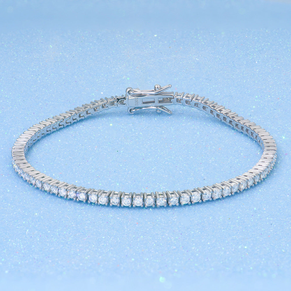 #74 Full Moissanite Tennis Bracelet 925 Sterling Silver Luxury Jewelry