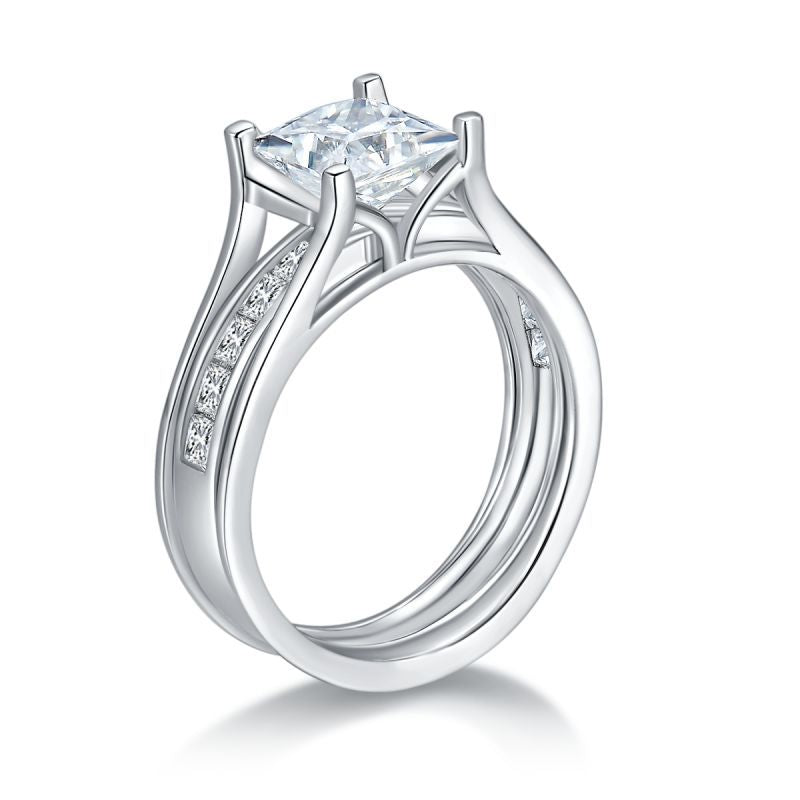 Princess Moissanite Stackable Ring Set