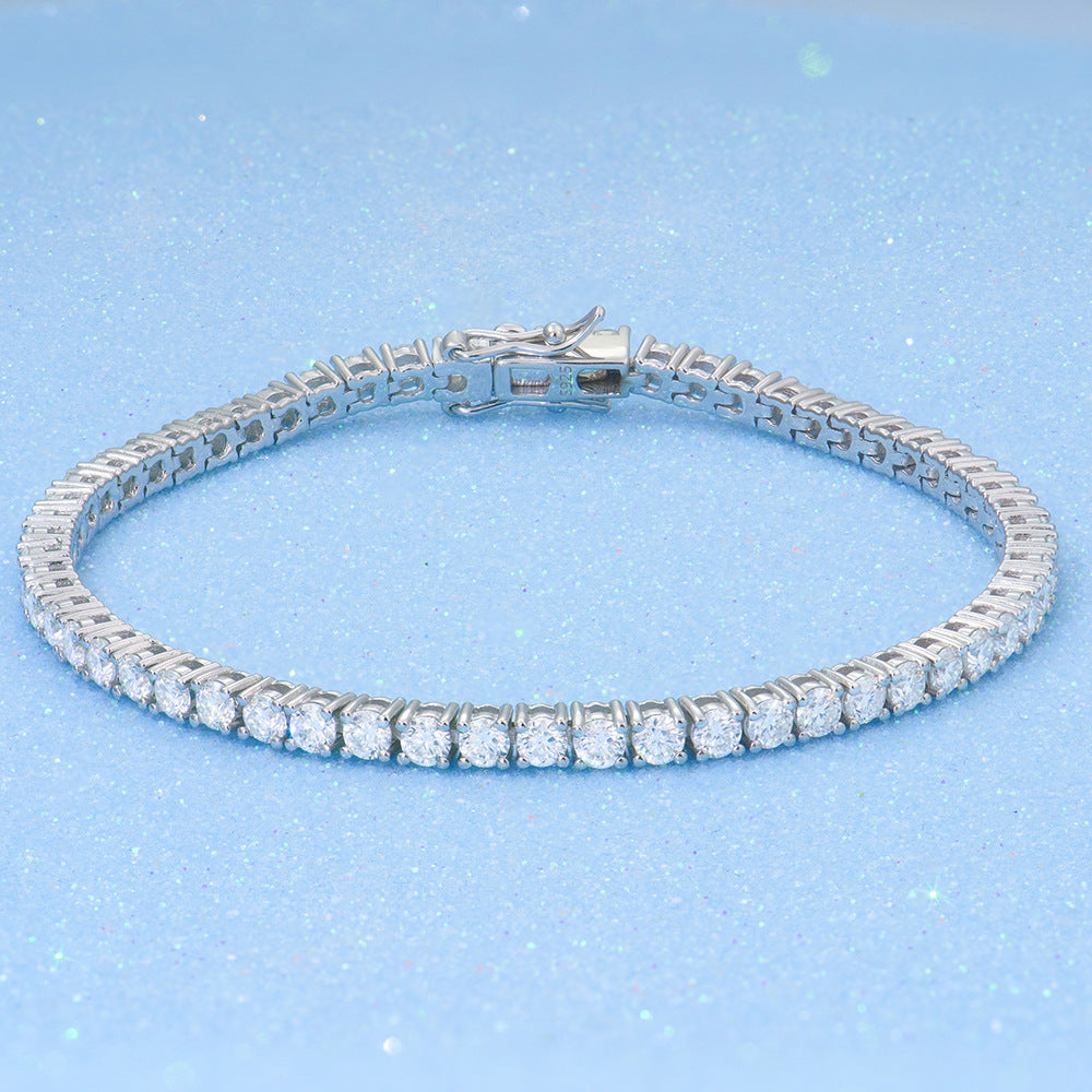 #74 Full Moissanite Tennis Bracelet 925 Sterling Silver Luxury Jewelry