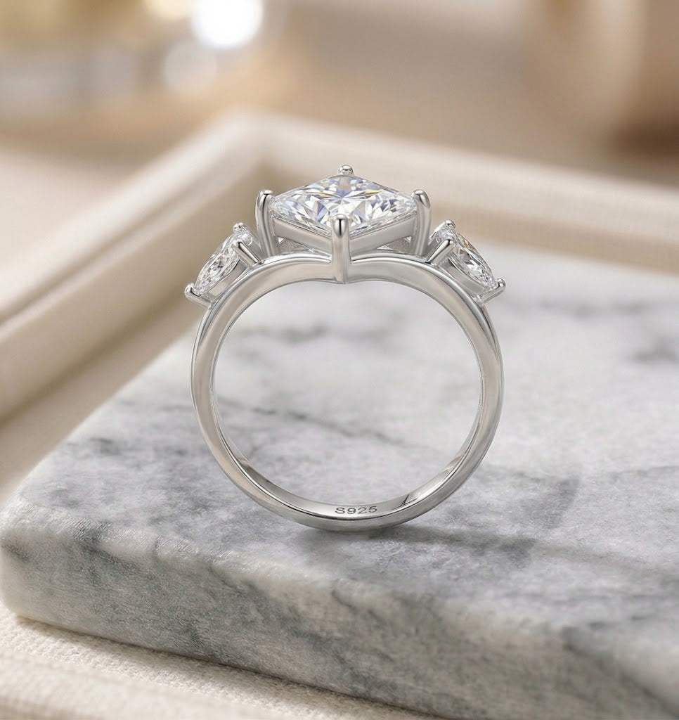 2ct Kite Orientation Princess Moissanite Ring#176