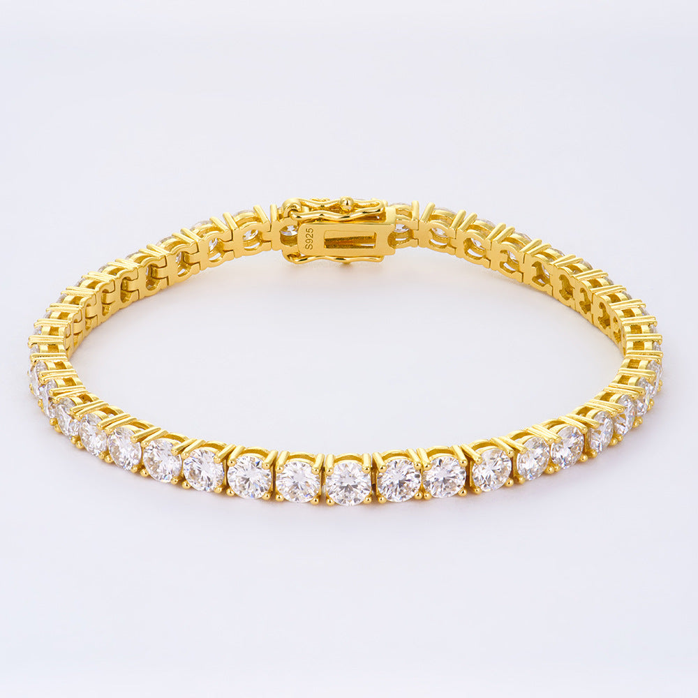 #74 Full Moissanite Tennis Bracelet 925 Sterling Silver Luxury Jewelry