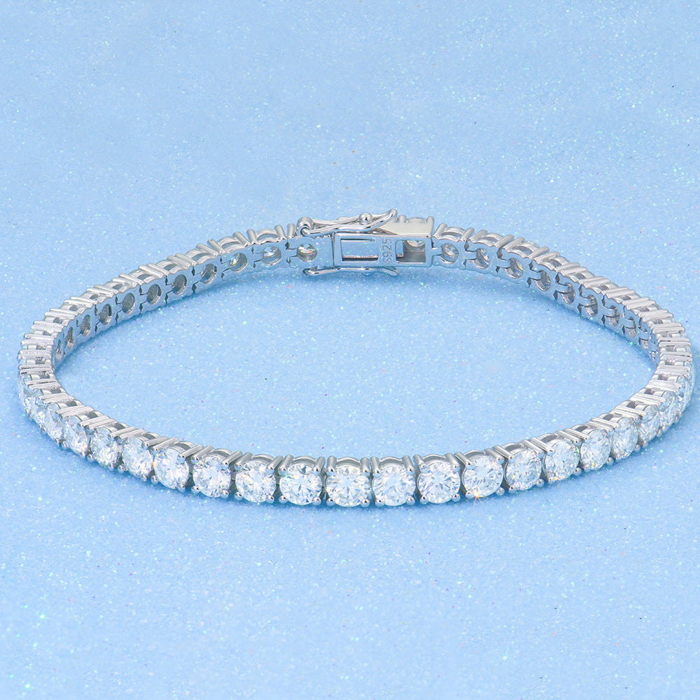 #74 Full Moissanite Tennis Bracelet 925 Sterling Silver Luxury Jewelry