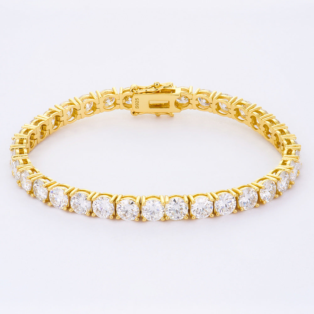 #74 Full Moissanite Tennis Bracelet 925 Sterling Silver Luxury Jewelry