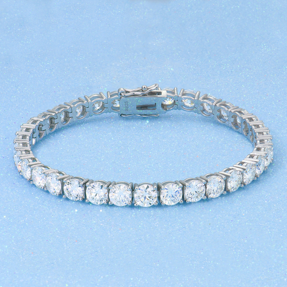 #74 Full Moissanite Tennis Bracelet 925 Sterling Silver Luxury Jewelry