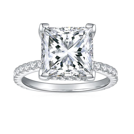 #23 Princess Cut Moissanite Engagement Ring – S925 Silver