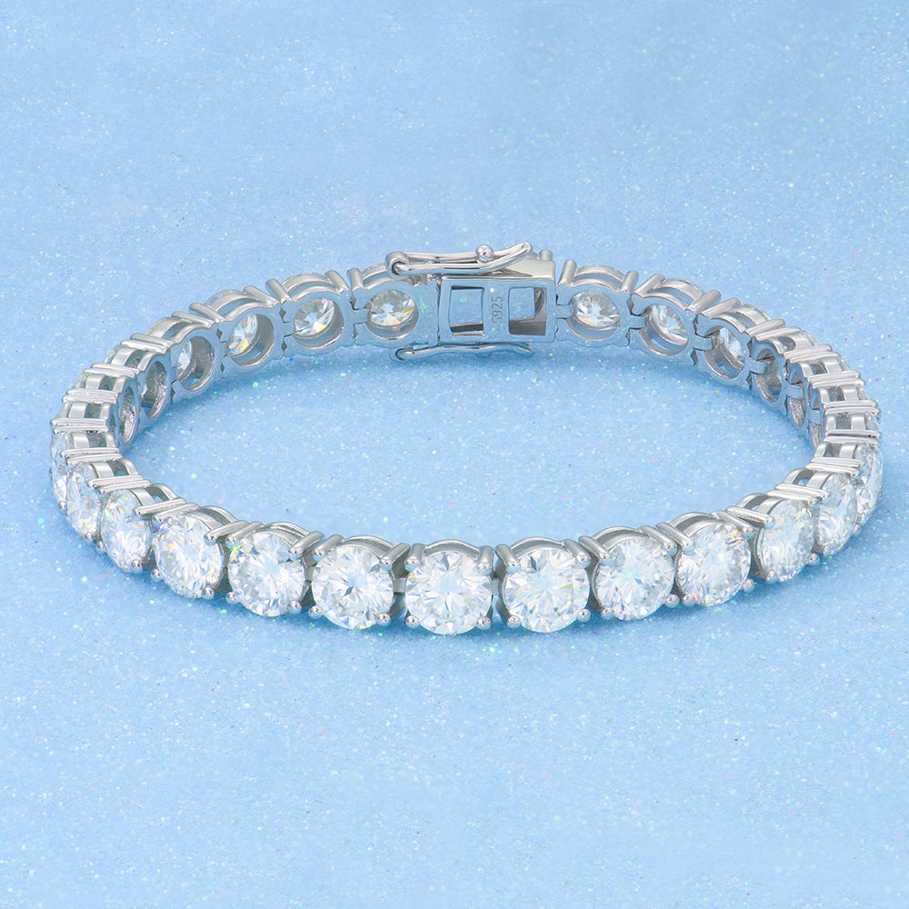 #74 Full Moissanite Tennis Bracelet 925 Sterling Silver Luxury Jewelry