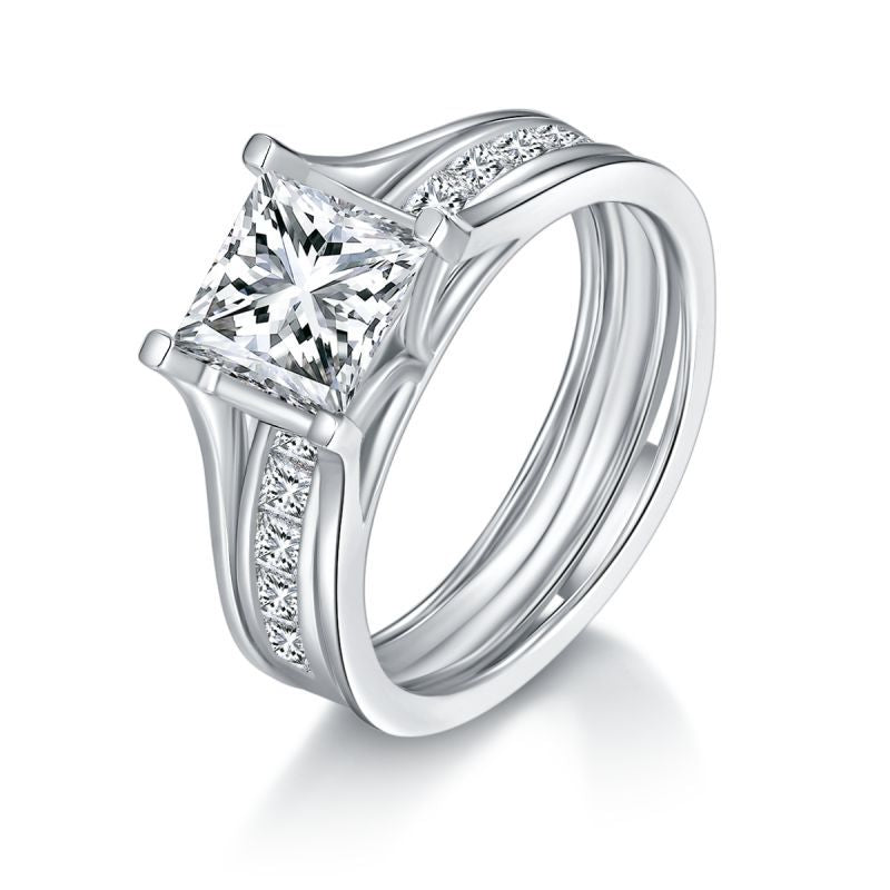 Princess Moissanite Stackable Ring Set