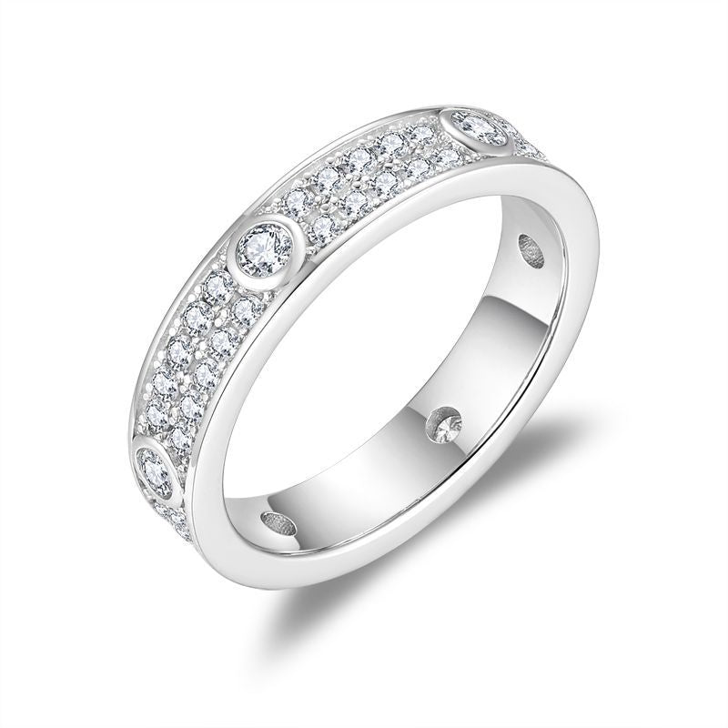Full Moissanite Stacking Ring Band